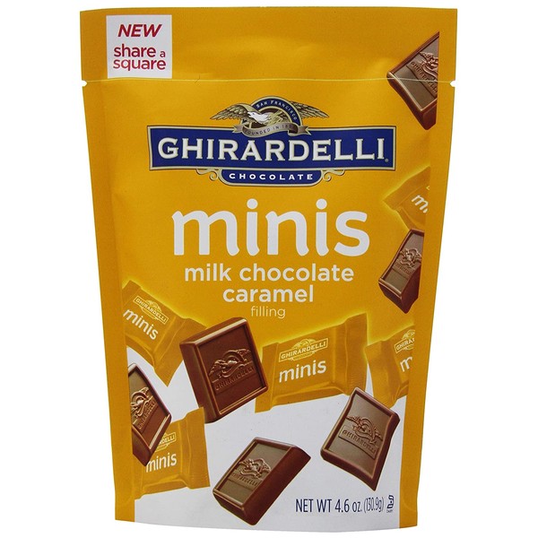 Ghirardelli Minis Pouch, Milk Chocolate Caramel Filling, 4.6 oz.