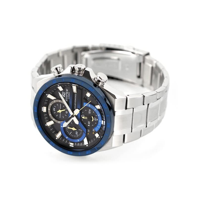 Casio EQS-920DB-2A Solar Men's Watch, Black, Bracelet Type