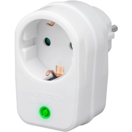 Goobay 51270 Netz-und Überspannungsschutz, Steckdosenadapter, Schutzkontaktsteckdose, weiß, 230 V, max. 3500 W