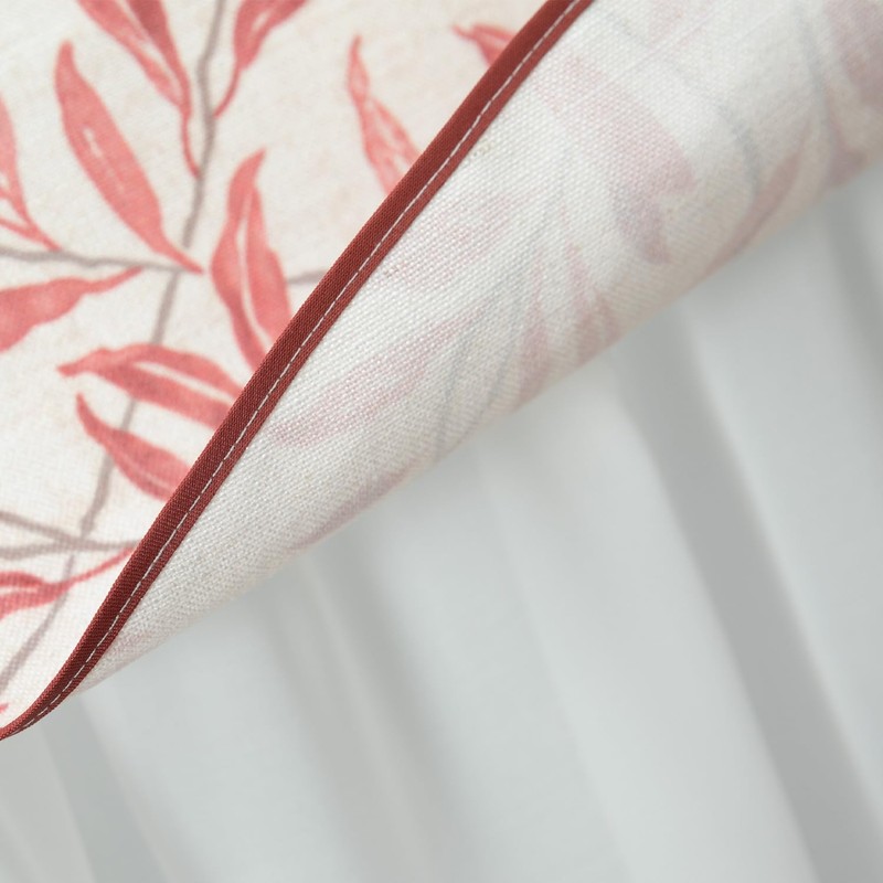 VOGOL Linen Textured Kitchen Valance, Double Layers View Reducing Scalloped