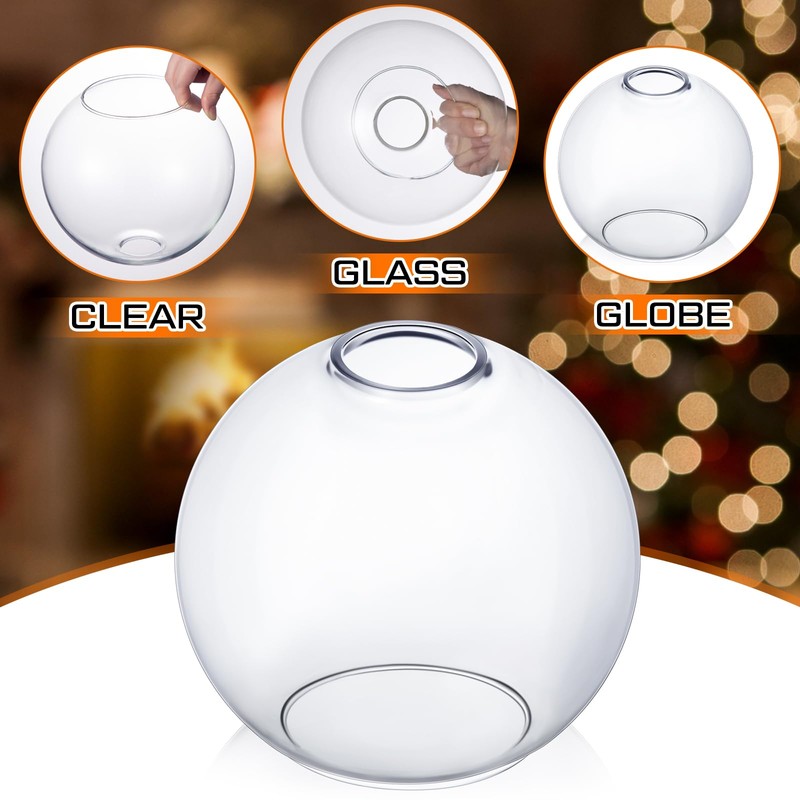 Glooglitter 4 Pack Fixture Replacement Globe Shade 8 Inch Diameter