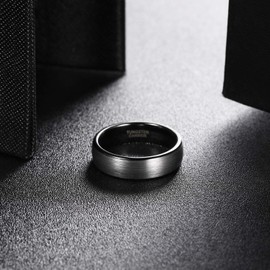 Greenpod 6mm Tungsten Wedding Rings Band for Men Women Silver/Black Two Tone Engagement Rings Comfort Fit Size 6-13, 6.5, Tungsten