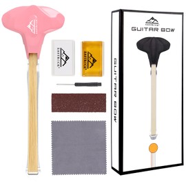 EASTROCK Guitar Bow, 2-in-1 Real Horsehair Guitar Bow for Acoustic, Create Violin & Cello-Like Sounds, Christmas Birthday Gift for Guitar Player and Music Lover, Long Pink