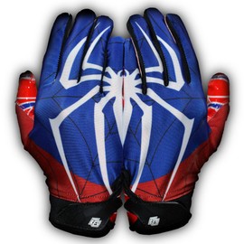 Repsters Spider Youth Football Gloves - Tacky Grip Skin Tight Adult Football Gloves - Pro Elite Super Sticky Receiver Football Gloves - Youth Sizes (XS-S)