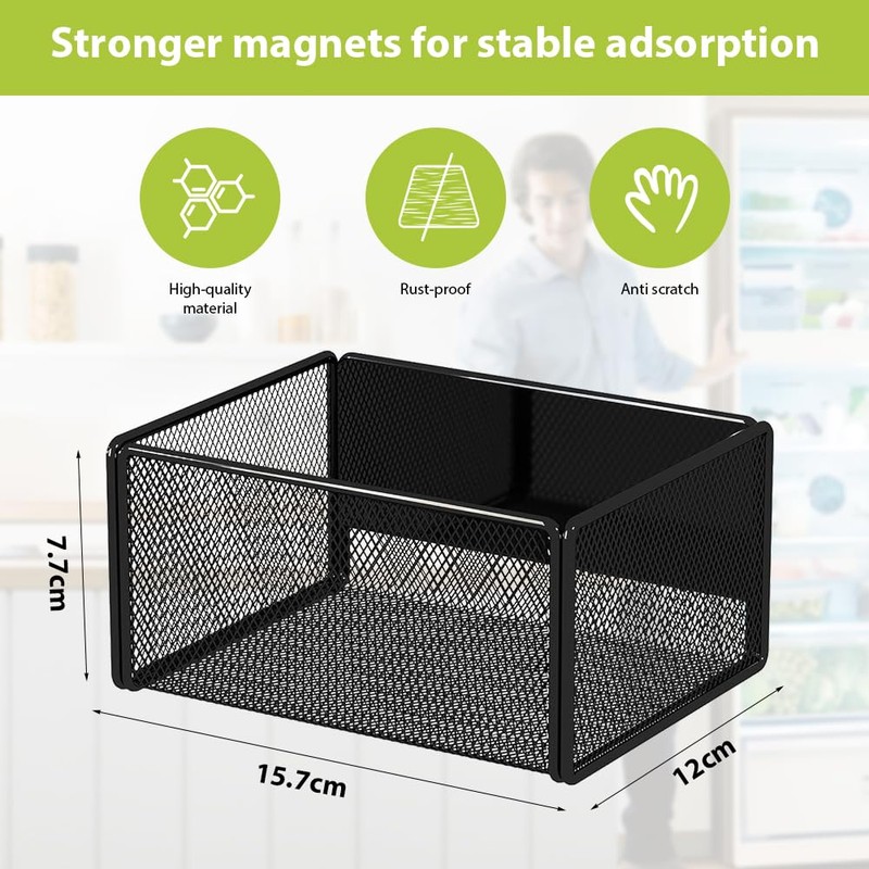 Umllpet Magnetic Shelf Kitchen Organiser, Spice Rack, Magnetic Fridge Shelf,