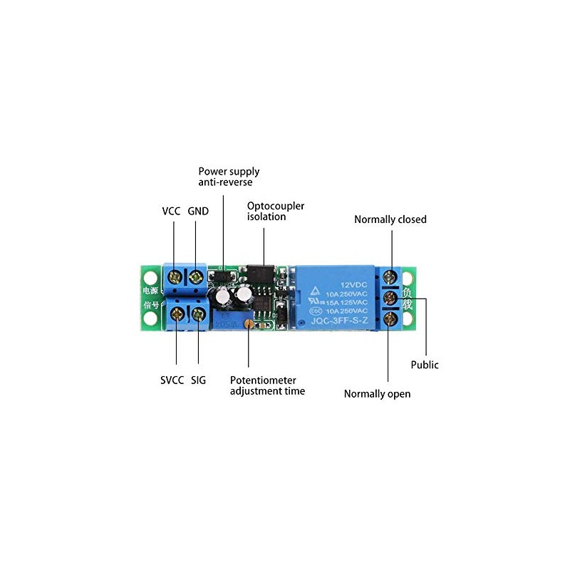 DC 12V Delay Relay Timer Switch Module Board 0-25 Second