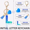 Zesirmay Initial letter Keychains, Sparkly Glitter Letter Keychain with Tassel,Resin