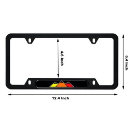 2 Pack Tri-Color Sport License Plate Frame, Aluminum Alloy 3 Color Sports License Plate Cover Holder Compatible for Toyota Tacoma 4Runner Tundra Rav4 Highlander. (Yellow/Red)