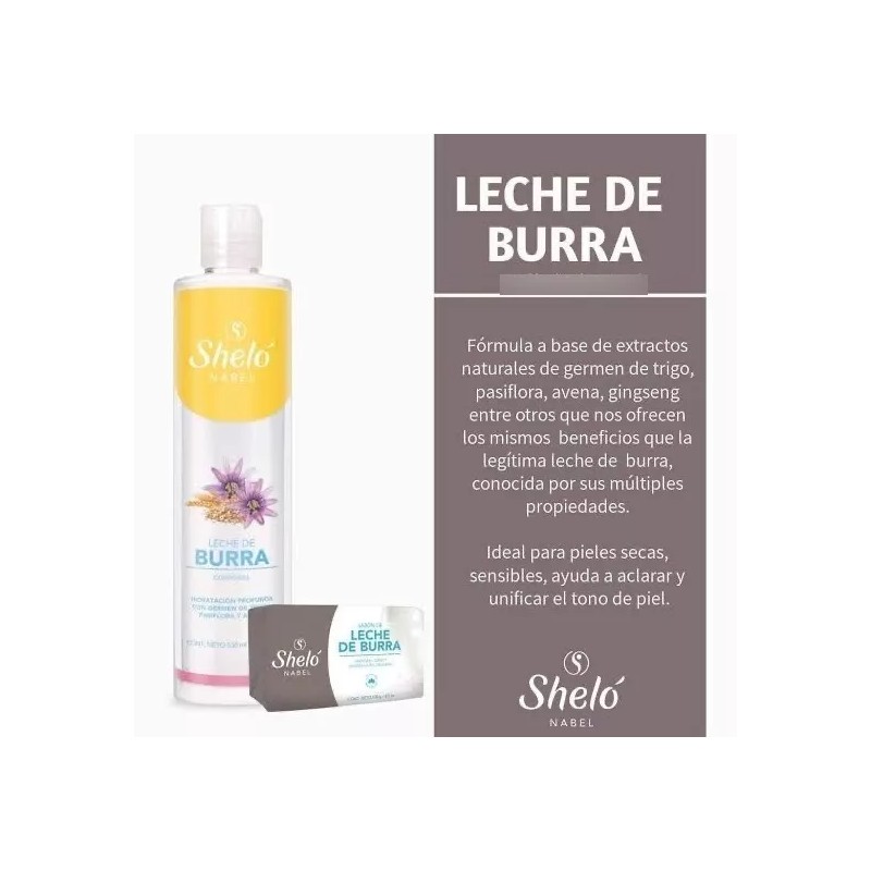 Sheló Nabel Leche De Burra Corporal + Jabón Leche De
