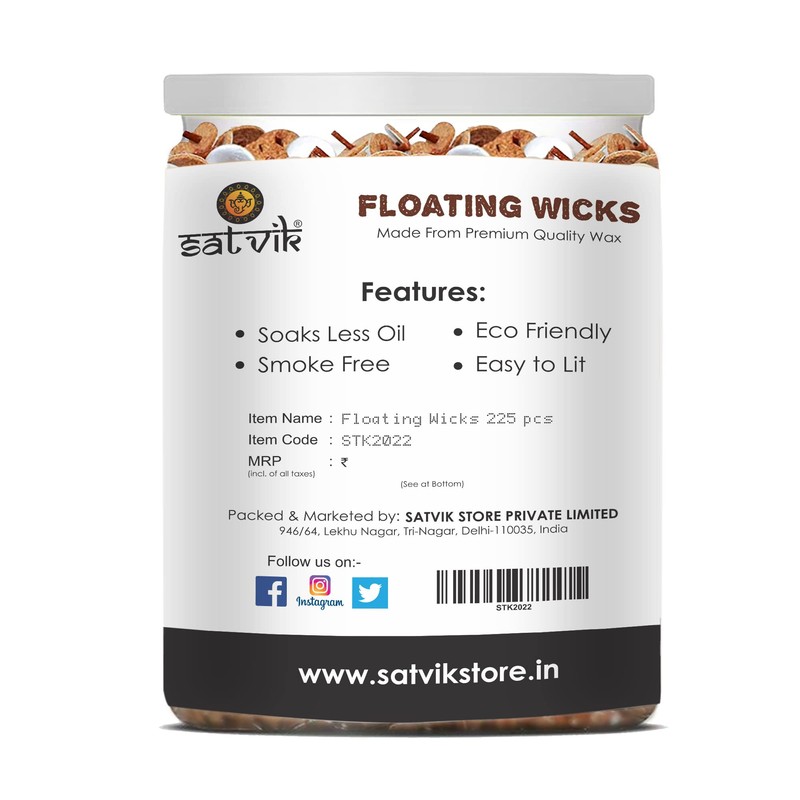 SATVIK STORE - 225 mechas flotantes redondas de corcho de