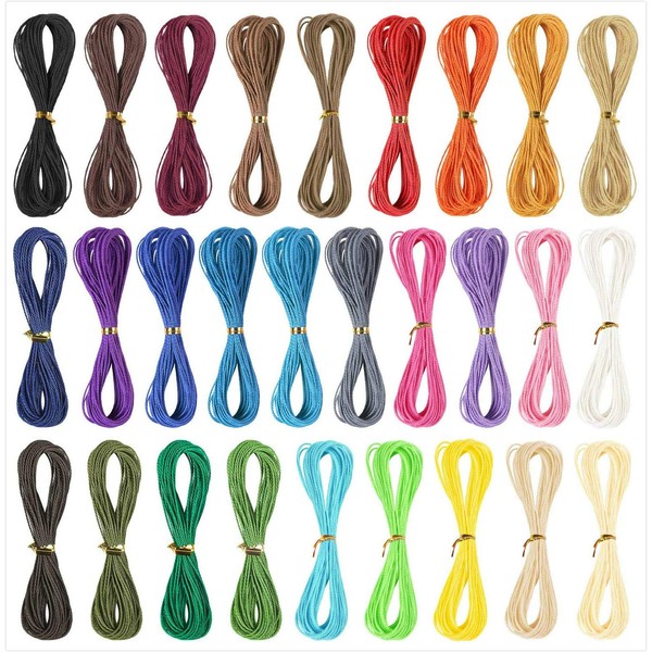 35 Colors 1mm Waxed Polyester Cord Bracelet Cord Wax Coated Thread for Jewelry Making Waxed String for Bracelet Making10m for Each Color