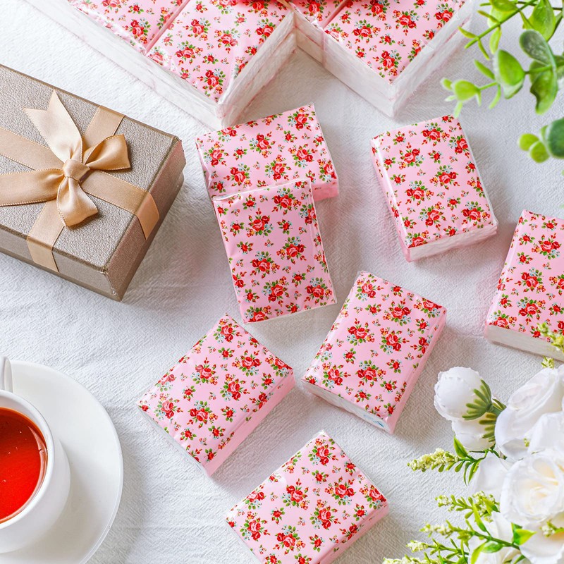 100 Packs Tissue Packs Floral Travel Tissues Packs Pocket Facial