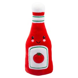 VFM - Ketchup Soft Toy Food Themed Cute Plush Cuddly Soft Fluffy Stuffed Toy Plush Toy Cute Stuffed Plushie, Gifts for Birthday, Valentine's Day Chirstmas - 16cm Multi-Coloured