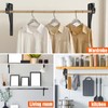 Pisman Closet Rod Bracket Black 10" 2PCS,Heavy Duty Shelf Brackets