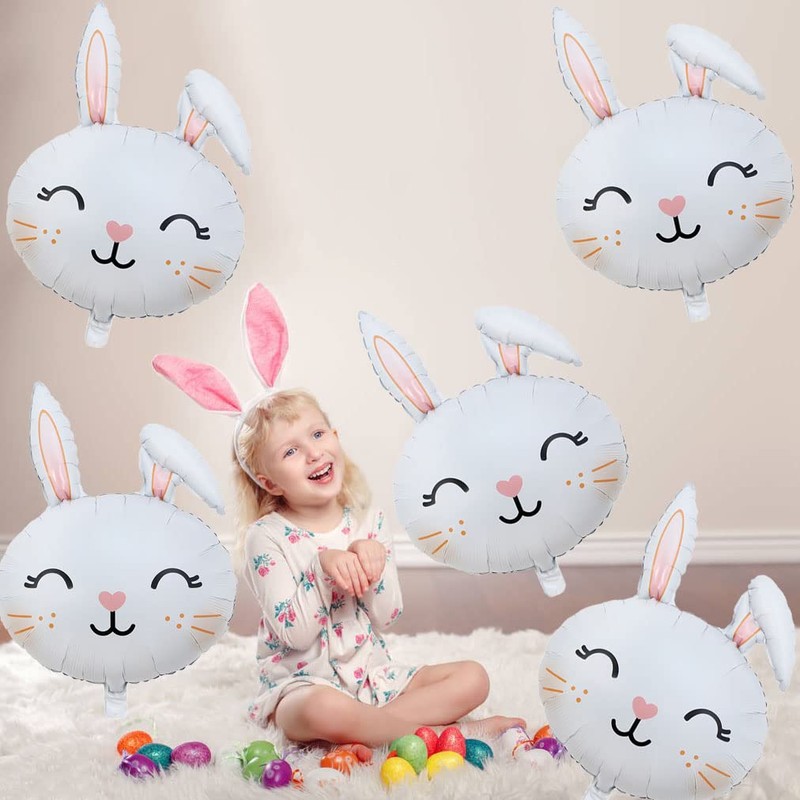 HADCKJA Bunny Balloons Easter Balloons Rabbit Head Foil Balloon for