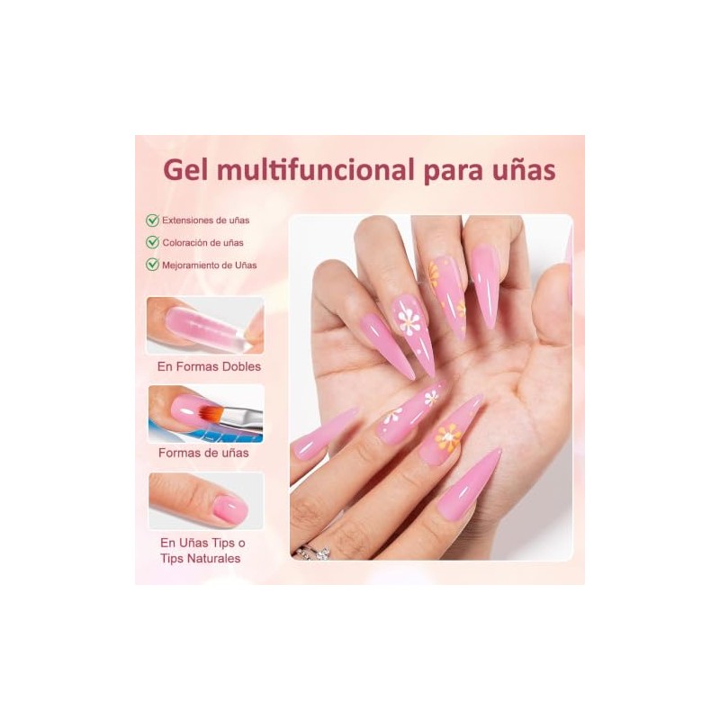CHERIMOYA Poly Gel Constructor de Uñas 30g,Gel Fortalecedor para Extensión