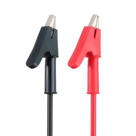 Proster Alligator Clips Electrical 2PCS Crocodile Clips Leads Double Ended Test Leads Testing Current Test Wires 3.3ft/1m for Multimeter Alligator Clip Test Leads Red & Black