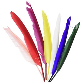Rayher 8528549 Indianerfedern, 17,5 cm, Beutel 75 Stück, Farben gemischt, natürliche Federn, Schmuckfedern, Bastelfedern, Gänsefedern