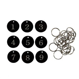 Sourcemall Acrylic Numbered Tags with Key Ring (1-100)