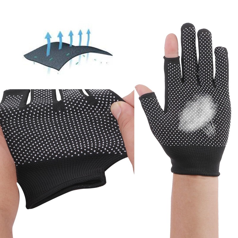 Pure Seek Two-Finger Work Gloves, Set of 12, Anti-Slip, Work