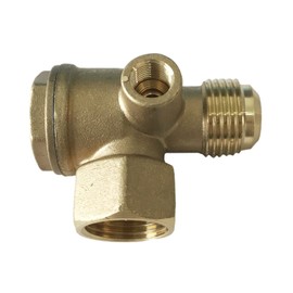 Anawakia Check Valve, Compressor Check Valve, 3 Way Male Thread 90 Degree Brass Check Valve Air Compressor Replacement Accessories Hose Connection Tool 1/2" x 1/2" x 1/8"