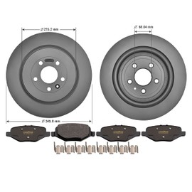 Goodyear Brakes PRK80864R | Rear Brake Kit w/Pair (2) of Coated Brake Rotors & Carbon-Ceramic Brake Pads fit Ford Explorer 19-13, Flex 19-13, Police Interceptor Sedan & More - See Applications Below