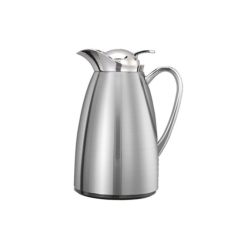 Service Ideas CJZ6BS Classy Carafe, Glass Lined, 0.6 L, Brushed