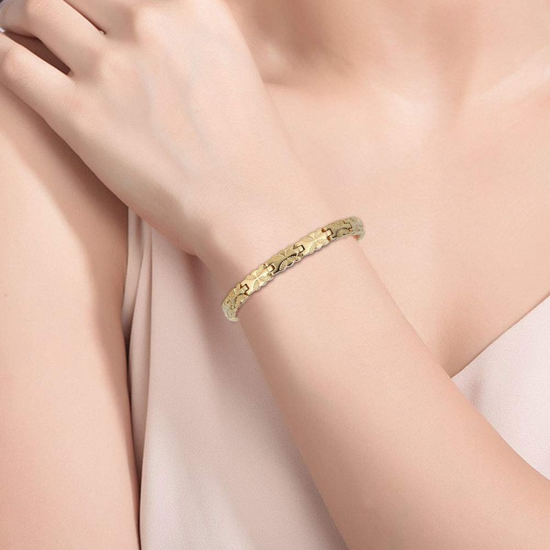 Brazalete de moda para mujer, brazalete de acero inoxidable con
