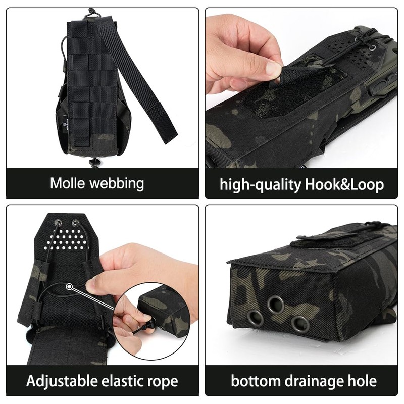 TOPTACPRO Tactical Universal Radio Holster Military Heavy Duty Holder Case