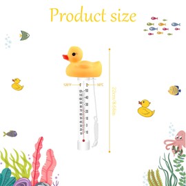 Pool Thermometer Floating, Water Temperature Thermometer for Swimming Pool, Duck Design, Accurate Readings from 20°F to 120°F, Fun Gift for Kids and Swimming Enthusiasts