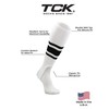 TCK Striped Baseball Stirrups Pattern C (White/Black, Large)