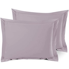 Nestl Soft Pillow Shams Set of 2 - Double Brushed Microfiber Pillow Covers - Hotel Style Premium Bed Pillow Cases, with 1.5” Decorative Flange, Standard 20"x26" - Grayish Purple