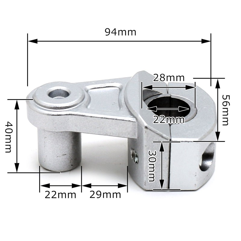 nakira Bike Handle Post Burrise Adapter 22.2mm 28.6mm Height 55mm
