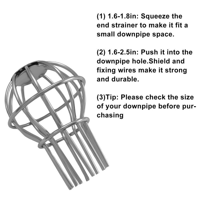 LifCratms 2 Pcs Downspout Leaf Filter Gutter Guard, 2 Inch