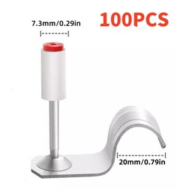 XINYUICEAN Juego de Clavos para Techo, 100 Piezas Mini Pistolas de Clavos de Acero de Aleación Herramienta de Fijación de Pared para Decoración de la Casa Clavo de Clip de Tubo Clavo de Techo (20 mm)