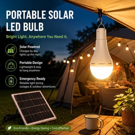 Solar Rechargeable LED Bulb for Outdoor Use – Portable Hanging Light for Camping, Garden & Emergencies
