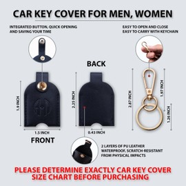 ANHBKAR Leather Keys Sleeve for Broken Car Key Loop Replacement, Keychain Cover Cute Protector and Holder for Men, Women (Small - Black 05 (1.9"x1.5"))
