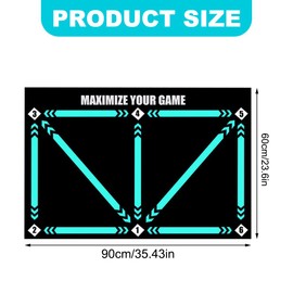 Gobesty Football Training Mat, 90x60cm Football Footstep Training Mat, Soccer Training Mat, Non-Slip Football Mastery Mat, Football Agility Training Equipment for Kids Football Soccer Training, Black