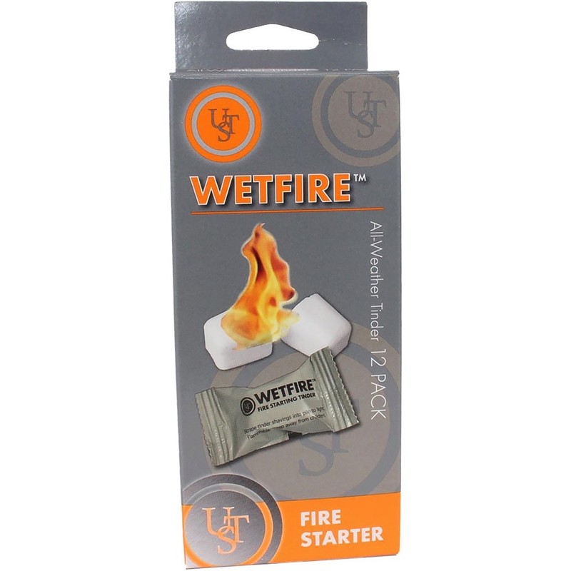 UST WetFire Tinder with Lightweight, Compact Design, Individual Packaging and