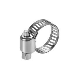sourcing map Disposable Check Valve 13 mm Hose OD Aluminium Alloy 2 Adjustable 9-12 mm Hose Clamps for Water Oil Petrol Fuel Line Stainless Steel