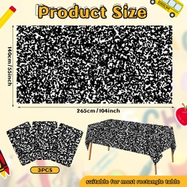 Cumule 3pcs Back to School Tablecloth Laptop Table Cover First Day of School Party Decor Composition Book Tablecloth Decor for Kindergarten Party Back to School Day