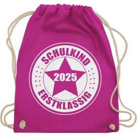 Shirtracer - Gym Bag Backpack - First Day of School & First Day of School Gift - School Child 2024 - First Class, 4 Fuchsia