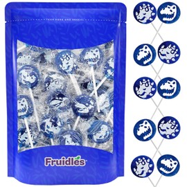 Fruidles Dinosaur Tattoo Lollipop Suckers Candy, Great for Goody Party Bag Fillers, Individually Wrapped (Half-Pound)