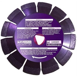 pro right industry Soff-Cut 6" Early Entry Green Concrete Cutting Diamond Blade Purple XL6-1000 - 1