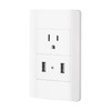 Volteck COUSB-LB, Placa armada blanca 1 contacto y 2 puertos
