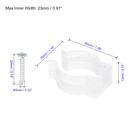 Boxonly T8 U Clips Holder Bracket for LED Light Bulb Mounting Bracket Support Plastic Fluorescent Tube Holder with Screws Semitransparent Pack of 15