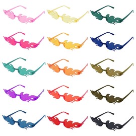 Minnhua Pack of 15 Flames Sunglasses Flames Glasses Festival Sunglasses Rave Funny Sunglasses Party Sunglasses Hippie Glasses Party Glasses Fire Sunglasses Colourful Glasses