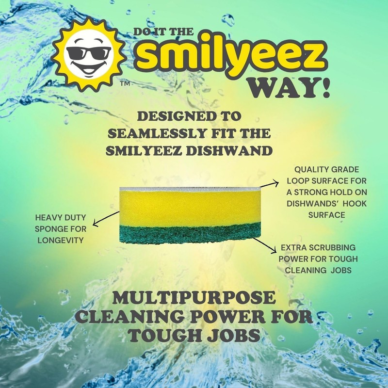 Smilyeez Soap Dispensing Dishwand (Grey) with Ergonomic Handle and 4