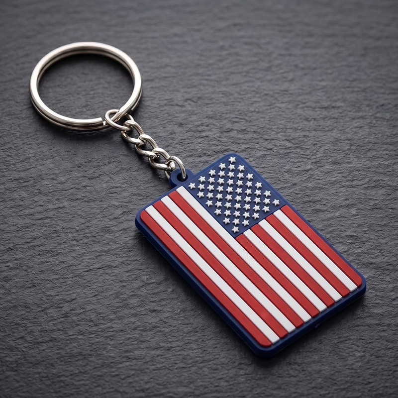 Great 1 Products PVC American Flag Keychain