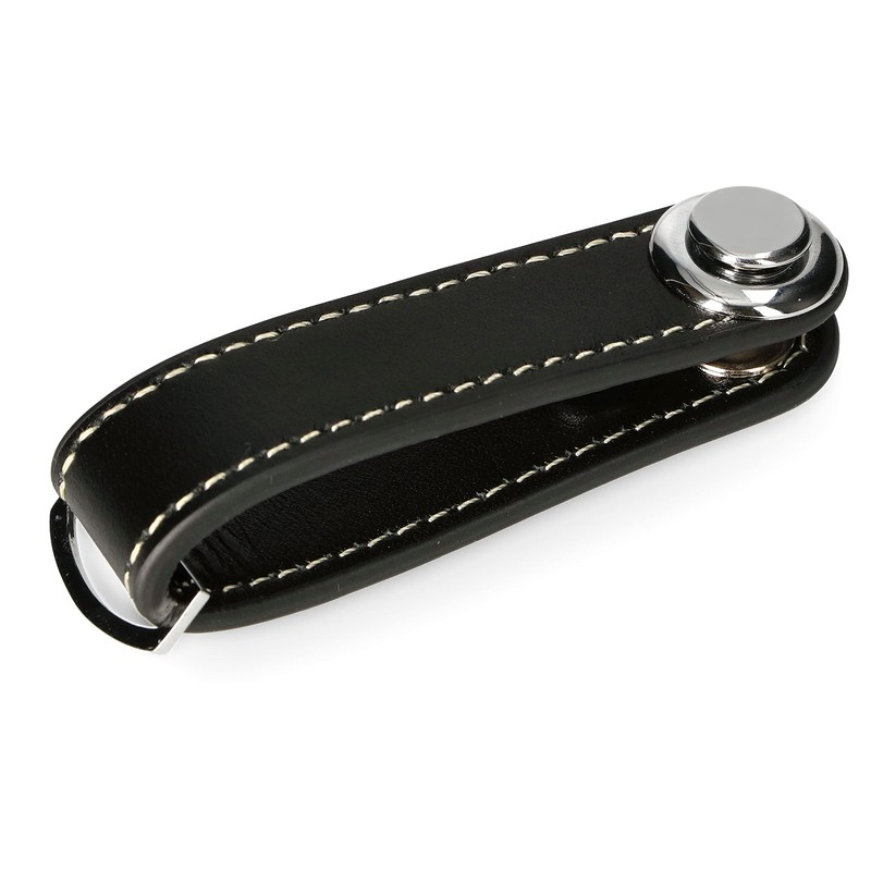 ABRATO® High Quality Key Fob Compact Key Organiser Leather, black